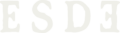 esde logo font white